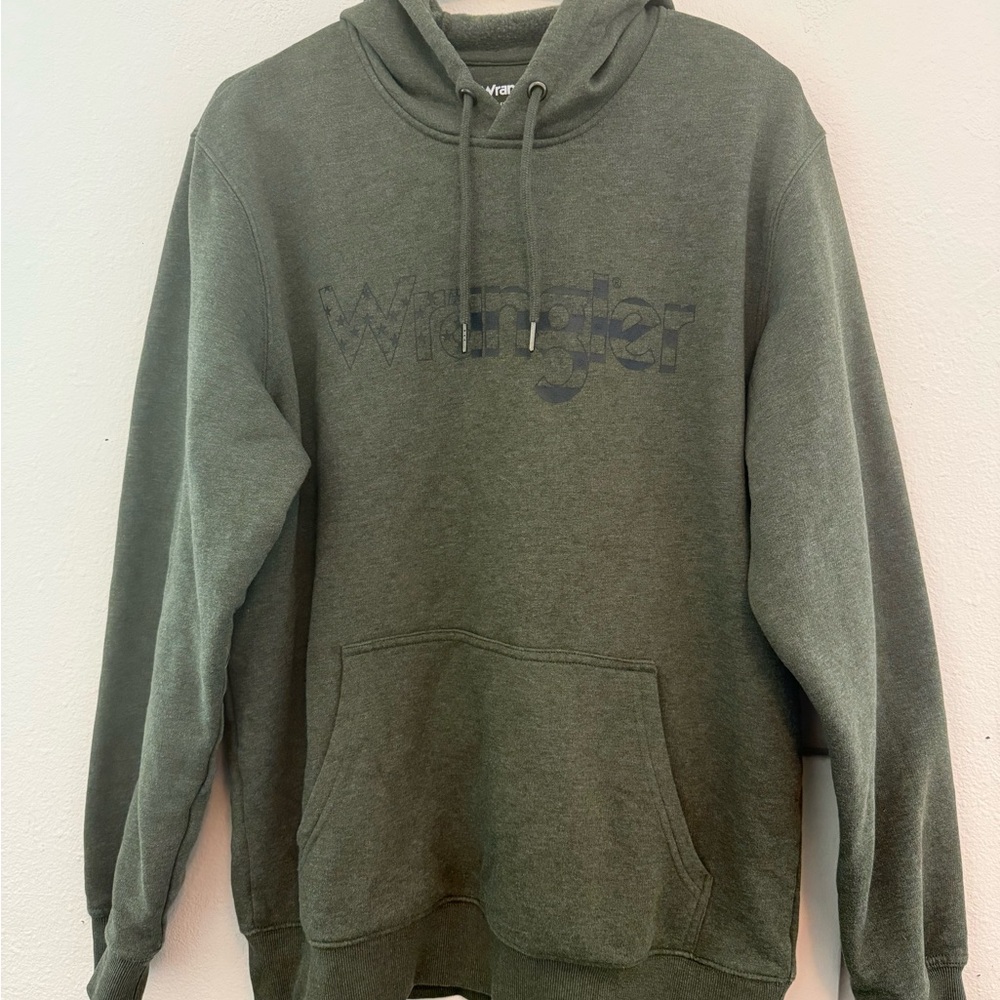 Wrangler Green Sweatshirt Classic Pullover Hoodie